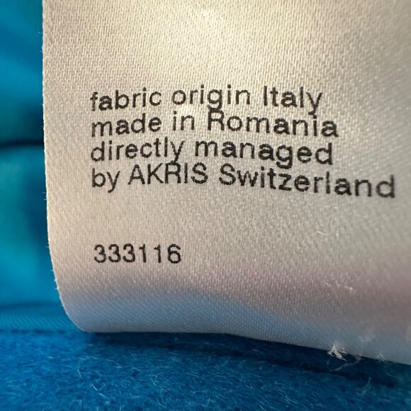 Akris Punto Wool Angora Two Button Blazer Womens Size 6 Blue Long Sleeve READ - Picture 11 of 16